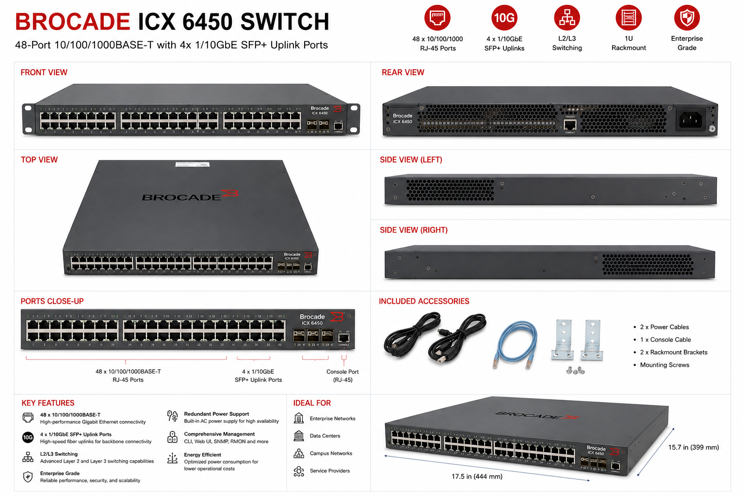 Brocade ICX 6450 Switch thumbnail 4